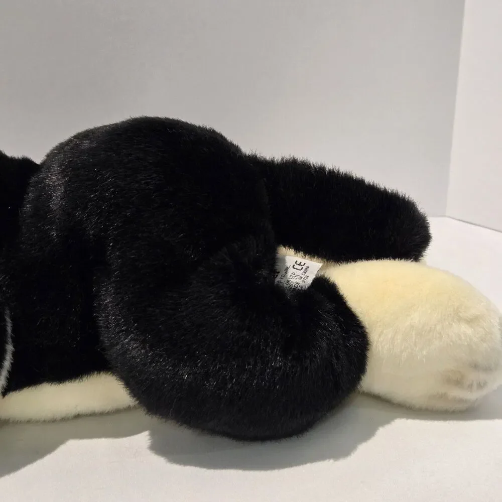 Russ Berrie Frazier Puppy Dog Plush Black White 15” Weighted Floppy Stuffed Toy